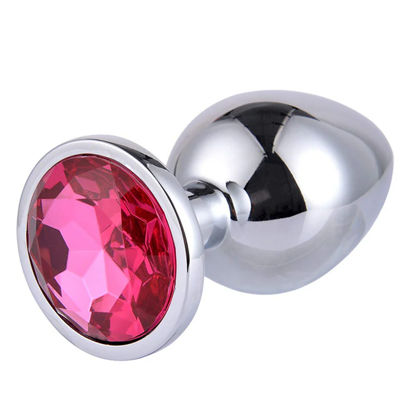Hermoso Plug Talla L con Joya - Butt Plug de Acero Inoxidable