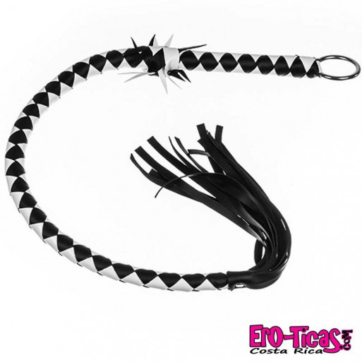 BDSM Látigo de Cuero Trenzado Blanco y Negro. BDSM Látigo de Cuero Trenzado Blanco y Negro.