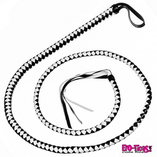 BDSM Látigo de Cuero Blanco y Negro BDSM Látigo de Cuero Blanco y Negro
