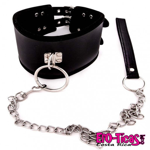 BDSM Collarín de suave interior con argolla y correa de cuero BDSM Collarín de suave interior con argolla y correa de cuero