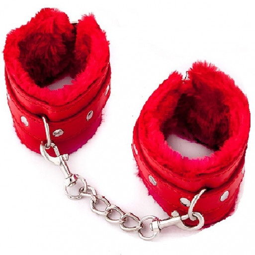 BDSM Tobilleras rojas con peluche BDSM Tobilleras rojas con peluche