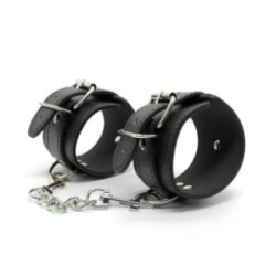 BDSM - Esposas de Cuero Ecológico con Cadenas