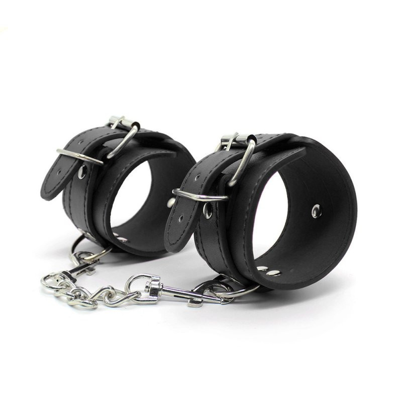 BDSM - Esposas de Cuero Ecológico con Cadenas