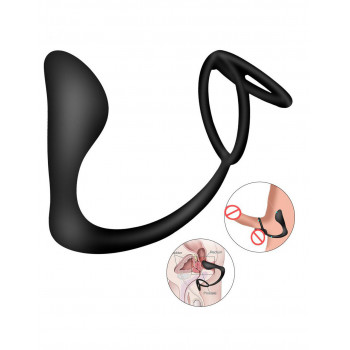 Punto P Estimulador Prostático con Doble Anillo para el Pene Punto P Estimulador Prostático con Doble Anillo para el Pene