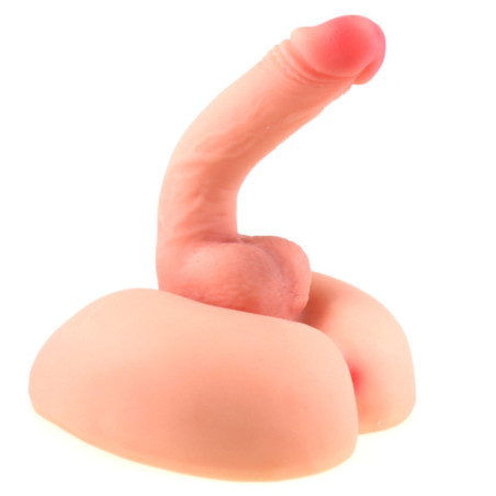 2 en 1: Dildo Realista 16 cm + Ano Masturbador - Mini Torso
