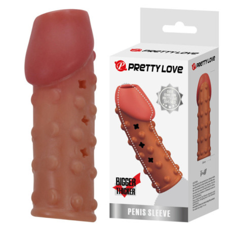 Funda Engrosadora para Pene Texturizada con Abertura