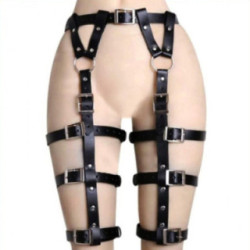 Sexy Arnés para Piernas y Cintura con Correas de Cuero Ajustables