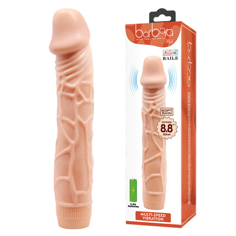 Pene Realista 22.5 cm con Vibración y Velocidad Regulable
