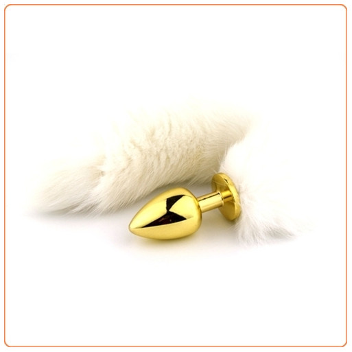 Plugs y Bolas Tapón Anal Dorado con Cola de Zorro Plugs y Bolas Tapón Anal Dorado con Cola de Zorro