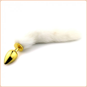 Plugs y Bolas Tapón Anal Dorado con Cola de Zorro Plugs y Bolas Tapón Anal Dorado con Cola de Zorro