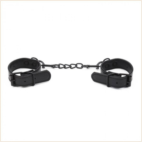Muñequeras Bondage Ajustables de Cuero Ecológico