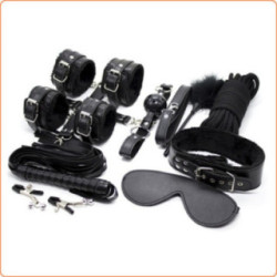 Grande Kit BDSM y Bondage de Cuero Ecológico - 10 Piezas