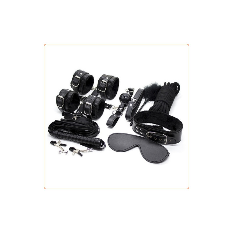 Grande Kit BDSM y Bondage de Cuero Ecológico - 10 Piezas