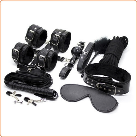 Grande Kit BDSM y Bondage de Cuero Ecológico - 10 Piezas