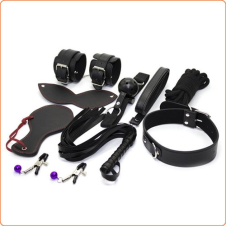 Elegante Kit para BDSM Bondage Spanking - 8 piezas