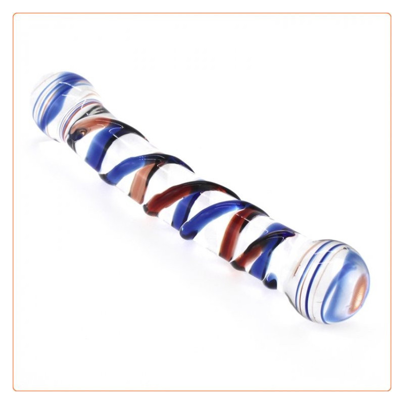 Precioso Colorido Dildo Doble - Consolador Anal de Vidrio Cristal