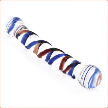 Precioso Colorido Dildo Doble - Consolador Anal de Vidrio Cristal
