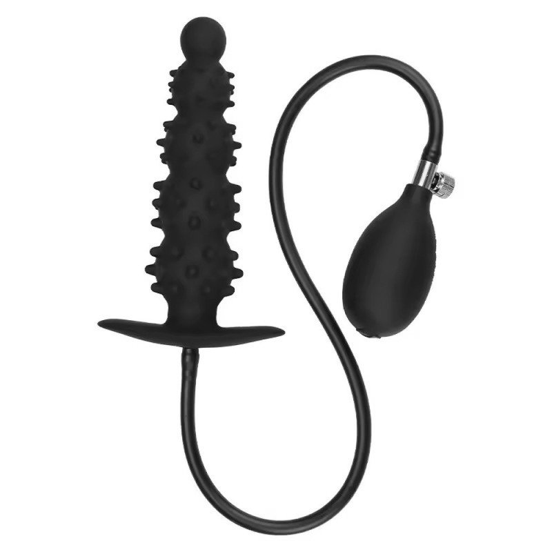 Plug Anal Inflable de Silicón con Estrías Estimulantes