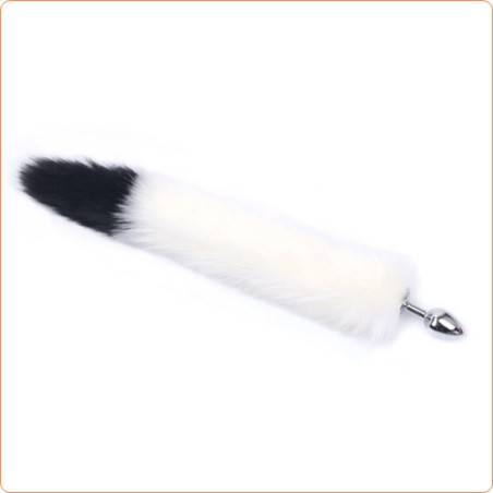 Elegante Plug Anal Talla M de Acero con Colita de Zorro