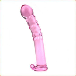Precioso Consolador de Cristal Texturizado - 17 cm