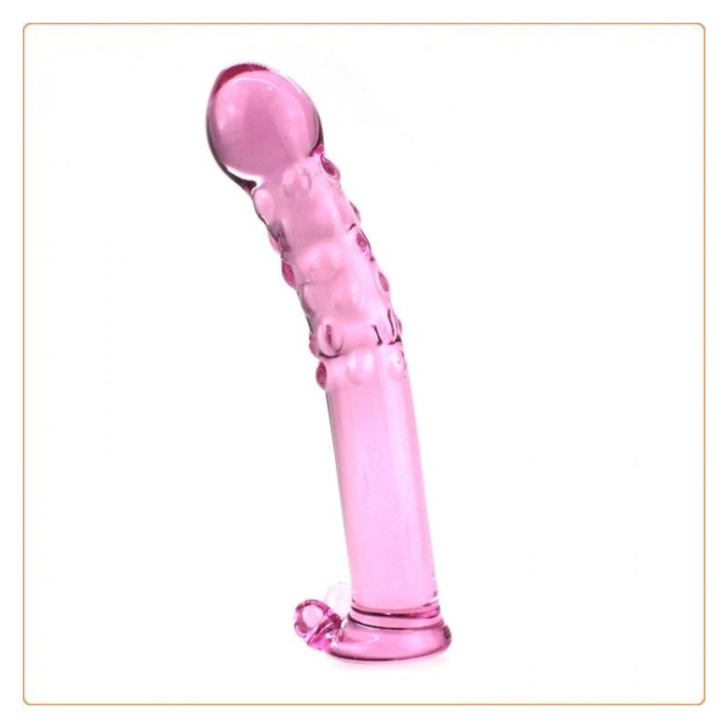 Precioso Consolador de Cristal Texturizado - 17 cm
