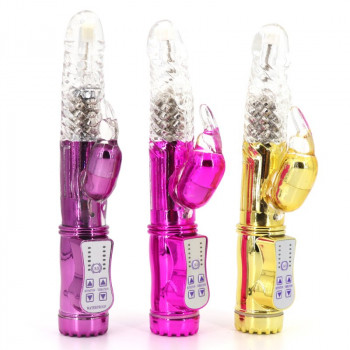 Vibrador Rotativo Resistente al Agua con Estimulador de Clítoris