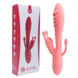 Vibrador Recargable 3 en 1: Vagina + Clítoris + Ano